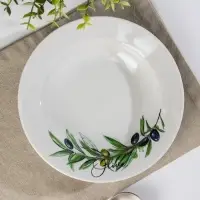 Тарелка глубокая Дулевский фарфор &laquo;Оливки&raquo;, 225 мл, d=20 см, белая, рисунок МИКС