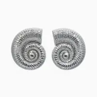 Серьги пластик &laquo;Ракушка&raquo; крупная, цвет серебро
