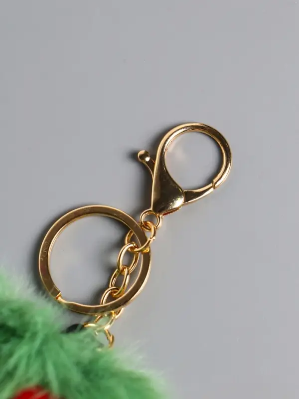 Пушистик на кольце "Клубника" красная 17х8х5 см