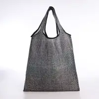 Сумка хозяйственная без застёжки, складная, цвет чёрный