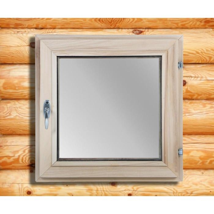 Окно, 50&times;50см, однокамерный стеклопакет, из липы