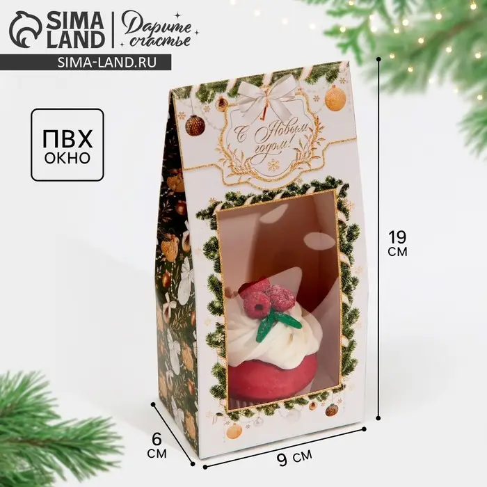 Коробка складная &laquo;Золотой&raquo;, 9 х 19 х 6 см