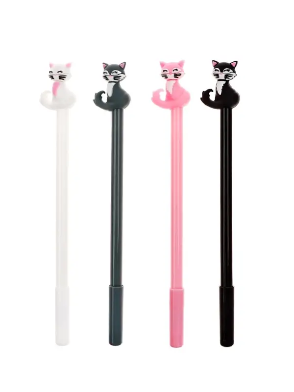 Ручка гелевая-прикол Calligrata "Кошечка" , штрихкод на штуке, микс