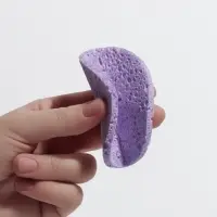 Спонж для умывания, круглый, фиолетовый