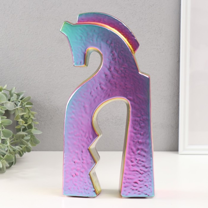 Сувенир керамика Сувенир керамика "Верный конь" зеленый хамелеон 4,8х14,5х29 см