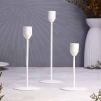 Набор подсвечников "Трио" 8х24; 8х19; 8х14см, белый