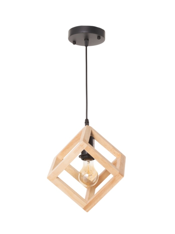 Светильник BayerLux ЭКО "Куб" 1х40Вт Е27 черный/коричневый 27х27х100см