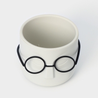 Кашпо для цветов со вставкой &laquo;Стив&raquo;, 650 мл, d=11,5 см, h=10,5 см, цвет белый ротанг