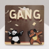 Набор значков (2 шт.) &laquo;Бандиты&raquo;, цветной в чёрном металле