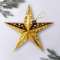 Звезда интерьерная с гирляндой &laquo;Золотые искры&raquo;, 45 &times; 45 см