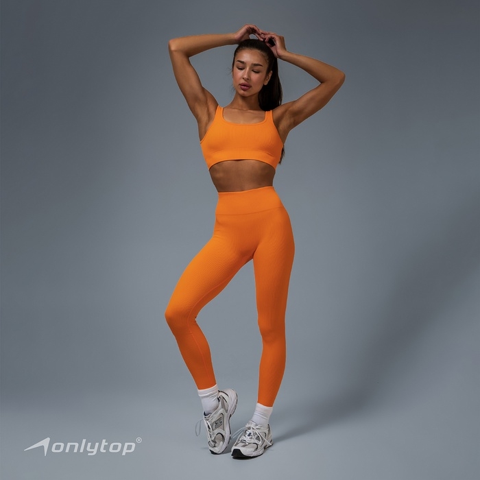 Легинсы в рубчик, р-р M, цвет абрикосовый