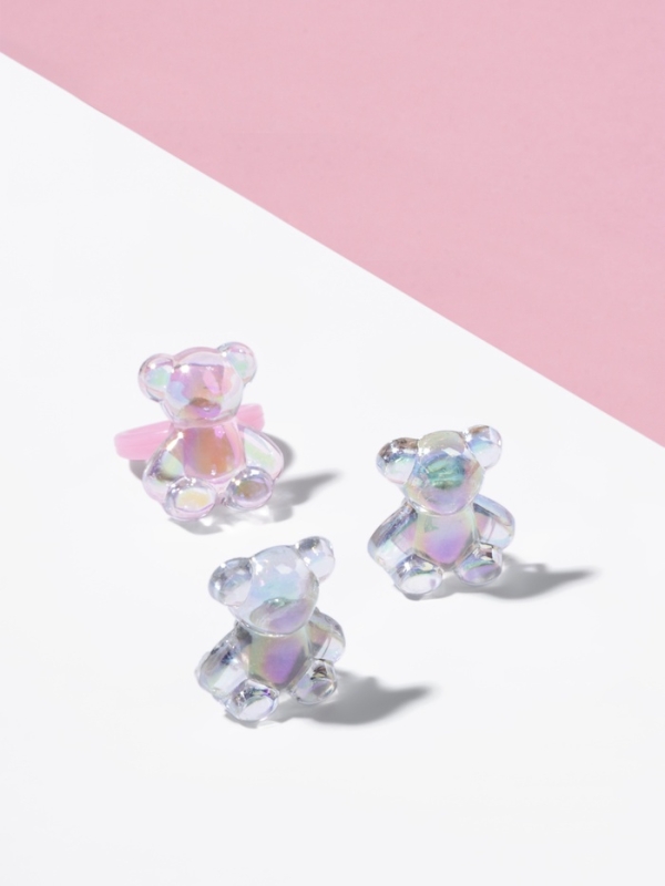 Набор детский "Выбражулька" 2 предмета: клипсы, кольцо, мишка, цвет МИКС