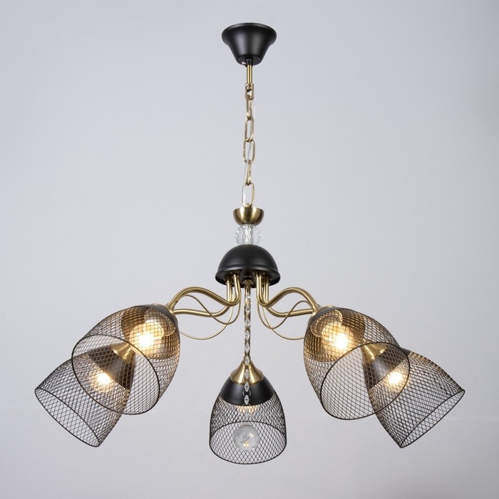 Люстра "Рикардо" 5хЕ27 40Вт черный 71х71х38-65см BayerLux