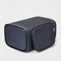 Плетёная корзина для белья с крышкой "Лён" 75л 43&times;32&times;60см, цвет графит