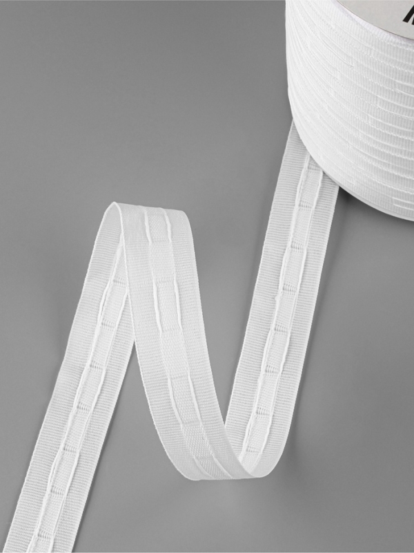 Шторная лента 25мм&times;100&plusmn;1м классическая матовая 2 шнура