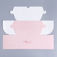 Коробка для капкейков, кондитерская упаковка с окном, 2 ячейки, &laquo;Цветы&raquo;, 16 х 10 х 10 см