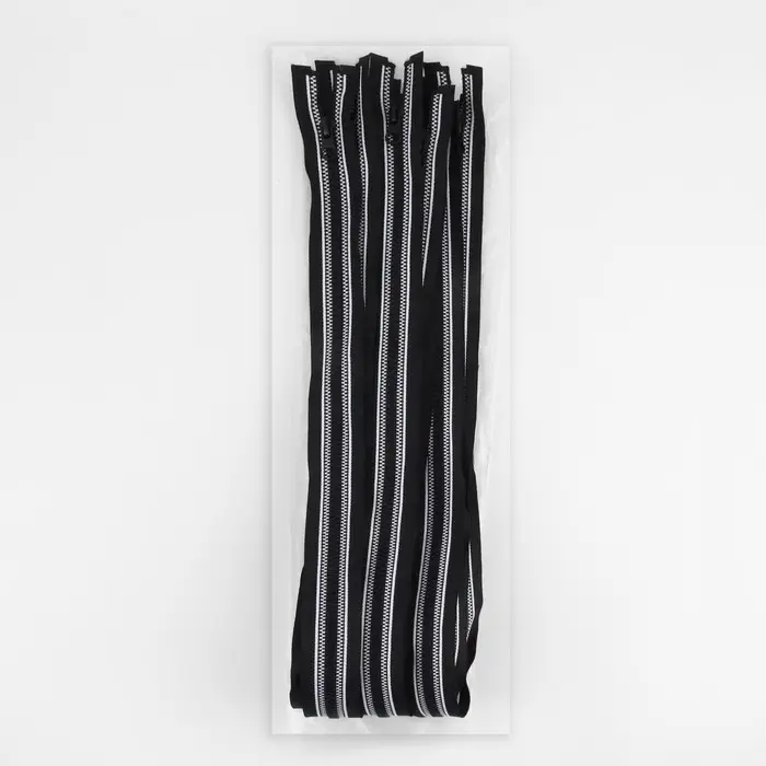 Молния &laquo;Трактор&raquo;, №5, разъёмная, замок автомат, 60 см, чёрная, белая