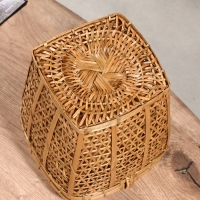 Корзина плетёная "Баскет" бамбук 24х24х28 см, светлая