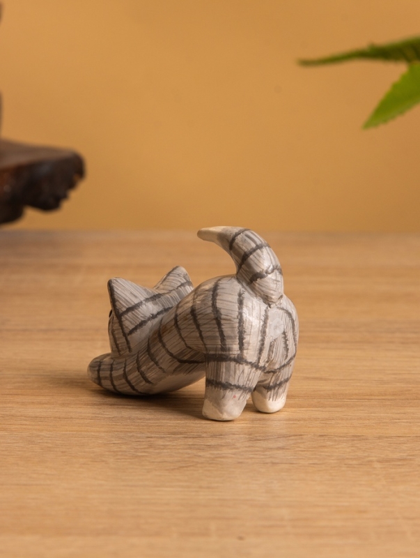 Сувенир &laquo;Потягивающийся Кот&raquo;, 2.5&times;6&times;5 см, дерево, серый