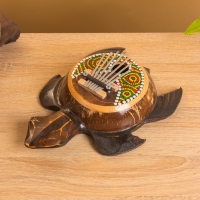 Сувенирный музыкальный инструмент Калимба &laquo;Черепаха&raquo;, 18&times;24&times;6 см, албезия, кокос