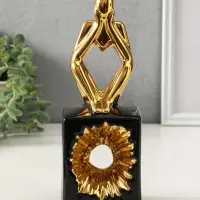 Сувенир керамика "Ожидание. Человек" чёрный с золотом 7х9,5х26 см