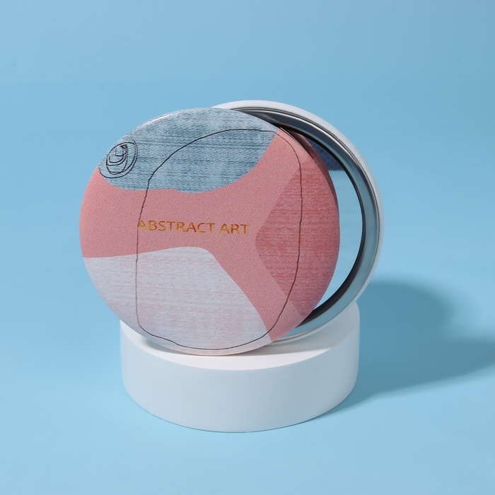 Зеркало карманное &laquo;Надписи&raquo;, d = 7,5 см, искусственная кожа, рисунок МИКС