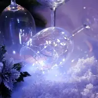 Гирлянда &laquo;Нить&raquo; 3 м, роса. IP20, серебристая нить. 30 LED, от батареек AG13&times;3, 3 режима, свечение белое