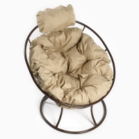 Кресло "Папасан" мини, с бежевой подушкой, 81х68х77см