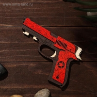 Сувенир деревянный &laquo;Резинкострел, красный гранит&raquo; + 4 резинки