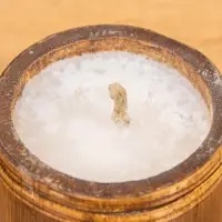 Свеча в бамбуке, 7х7х6 см, 100 мл, цв. бежевый