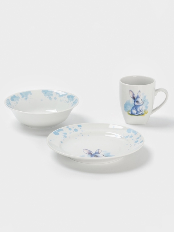 Набор посуды 3 предм. Зайка Голубой И.У.