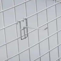 Крючок на сетку одинарный, d=3 мм, L=4,5 см, цвет хром