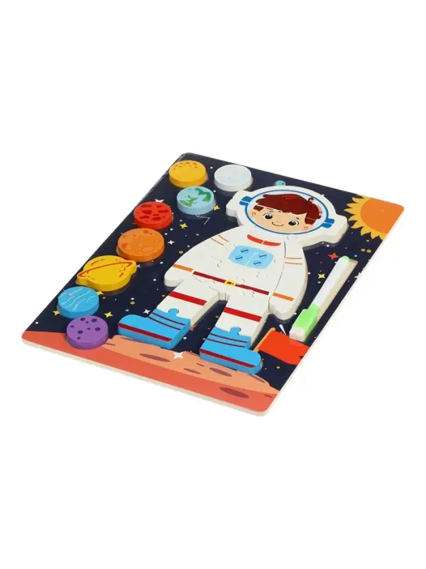 Деревянный Пазл-вкладыш  космос