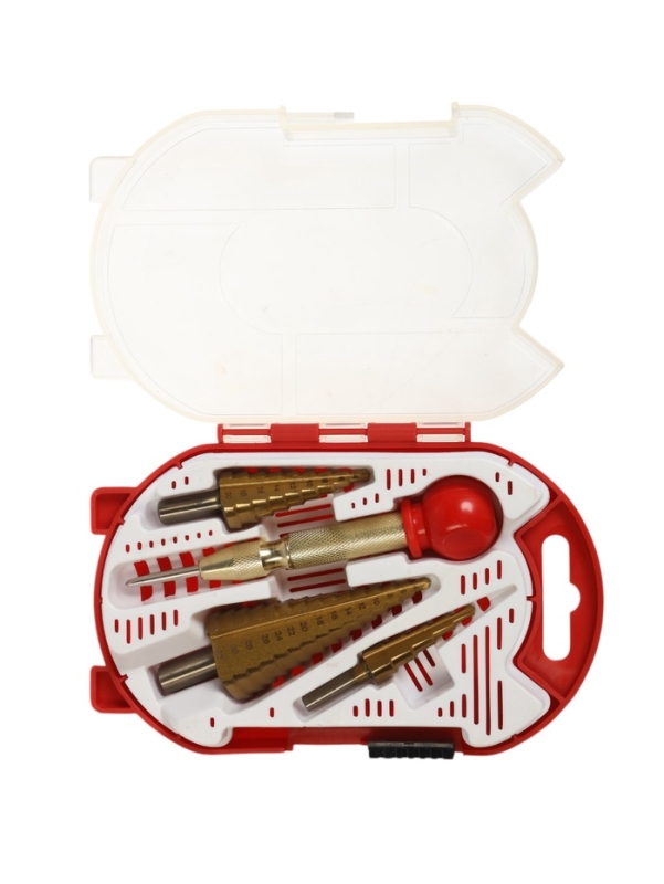 Набор сверл ступенчатых с кернером ТУНДРА, HSS, трехгранный хвостовик, 4-12, 4-20, 4-32 мм   1051919