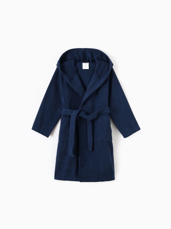 Халат детский Экономь и Я, цв. тёмно-синий, р-р 30, 100% хл, 340 г/м2