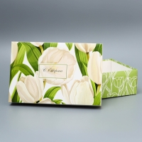 Коробка складная, крышка-дно, "С 8 марта", 30 х 20 х 9 см без окна