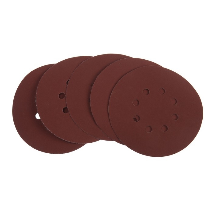 Круг абразивный шлифовальный под Круг абразивный шлифовальный под "липучку" ТУНДРА, перфорированный, 150 мм, Р2000, 5 шт.