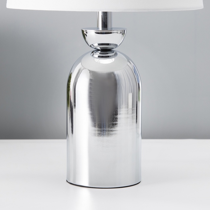 Настольная лампа с абажуром RISALUX &laquo;Джоел&raquo;, Е27, 40 Вт, хром, 25&times;25&times;42.5 см