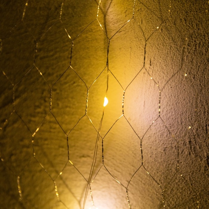 Гирлянда &laquo;Звёздное небо&raquo; 1 &times; 5 м роса, IP44, УМС, серебристая нить, 300 LED, свечение тёплое белое