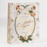 Пакет подарочный новогодний ламинированный &laquo;Счастье случится&raquo;, L 31 х 40 х 11,5 см