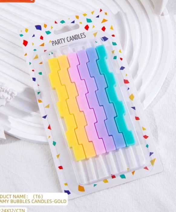 Свечи для торта &laquo;Тетрис&raquo;, 6 шт., разноцветные
