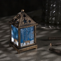 Светодиодная фигура &laquo;Фонарь с оленем&raquo; 6 &times; 13 &times; 6 см, пластик, батарейки AG13х3 (в комплекте), свечение тёплое белое