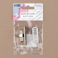 Застёжка для сумки, 4,4 &times; 2,5 см, цвет серебряный