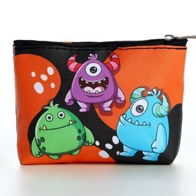 Кошелёк детский на молнии &laquo;Монстрики черный с оранжевым&raquo;, 11 х 8,5 см