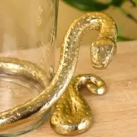 Подсвечник "Золотой полоз" алюминий 21х20х15,5 см