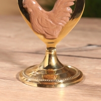 Подсвечник на 1 свечу "Петушок в сердце" латунь, коричневый с золотом 7х8х16,5 см