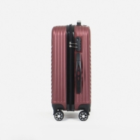 Чемодан малый 36 л (S), &laquo;Фабрика КАРТЕКС&raquo;, отдел на молнии, кодовый замок, 4 колеса, цвет бордовый