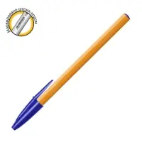 Ручка шариковая, BIC Orange, узел 0.8 мм, чернила синие, мягкое экономичное тонкое письмо, оранжевый корпус