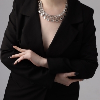 Чокер-колье &laquo;Сияние&raquo; трио на увеличение, цвет белый в серебре, 36 см