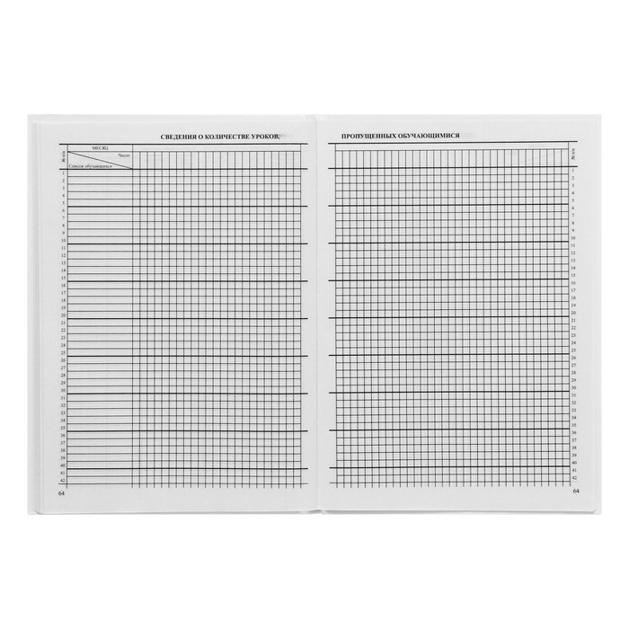 Классный журнал для 1-4 классов А4, 96 листов, твёрдая обложка, белый блок